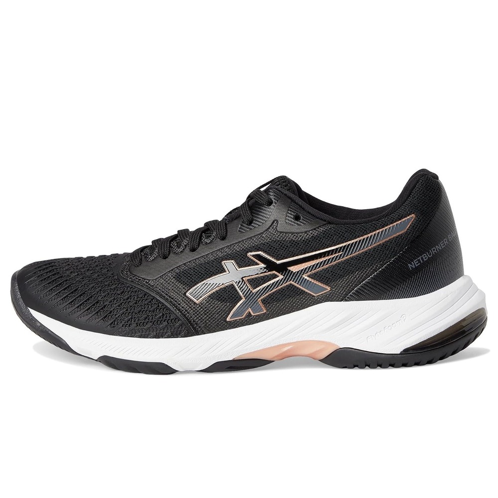 Womens Size 7.5- ASICS Netburner Ballistic FF 3 Court Shoes Black/Rose Gold NEW
